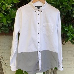 Marc Jacobs wht&gry color block button down shirt!